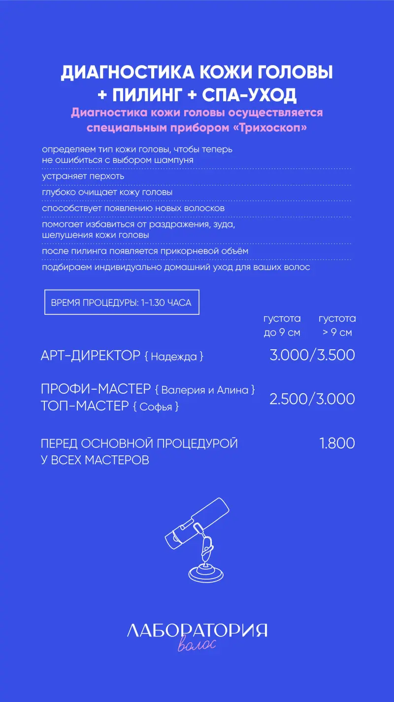 Пилинг и диагностика кожи головы
